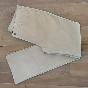 Halfulrnstun Leather Flare Leg High Waisted Pants Tan 12